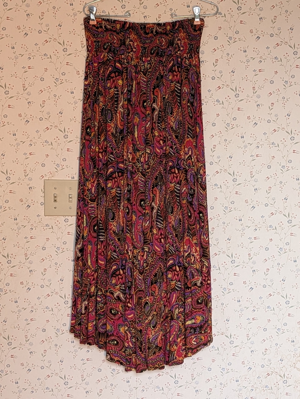 ♥️ Cynthia Rowley M Skirt Bohemian Paisley Maxi Boho Granola Festival colors - Picture 8 of 12
